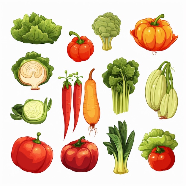 voedsel vegetarisch gezond vector illustratie biologische groente groen set komkommer wortel v