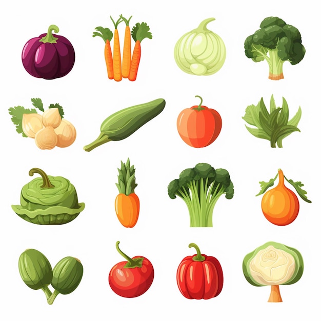 voedsel vegetarisch gezond vector illustratie biologische groente groen set komkommer wortel v