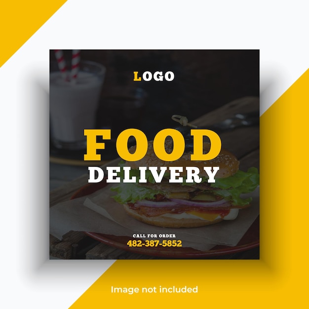 Vector voedselbezorging social media instagram fastfood bannermalplaatje