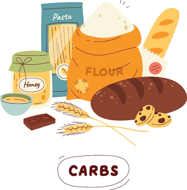 Vector voedselgroep koolhydraten
