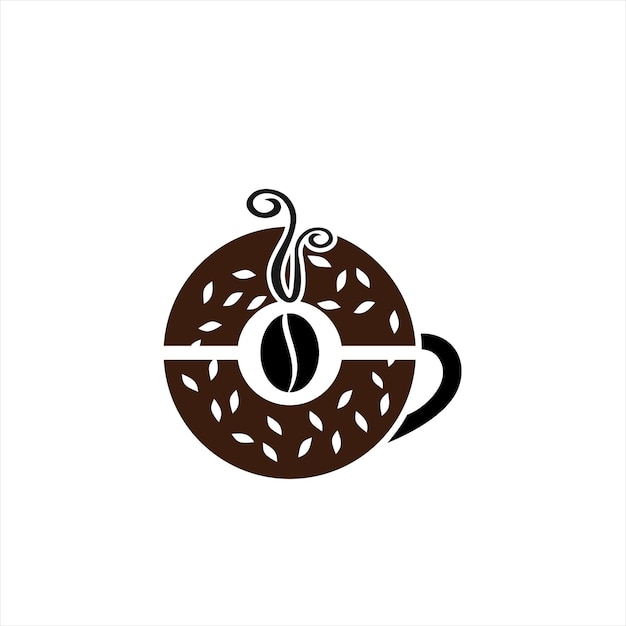 Voedselindustrie Donut en Coffee Shop Logo ontwerp grafisch element