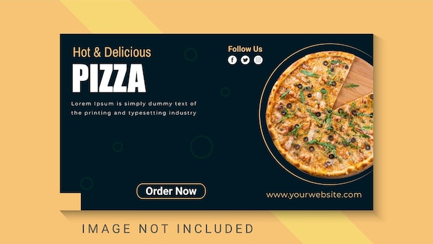 Voedselmenu en pizza Facebook-omslagsjabloonontwerp