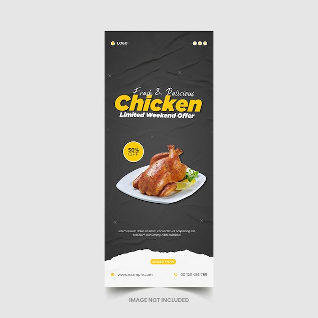 Voedselmenu en restaurant Roll-up sjabloonontwerp voor spandoek