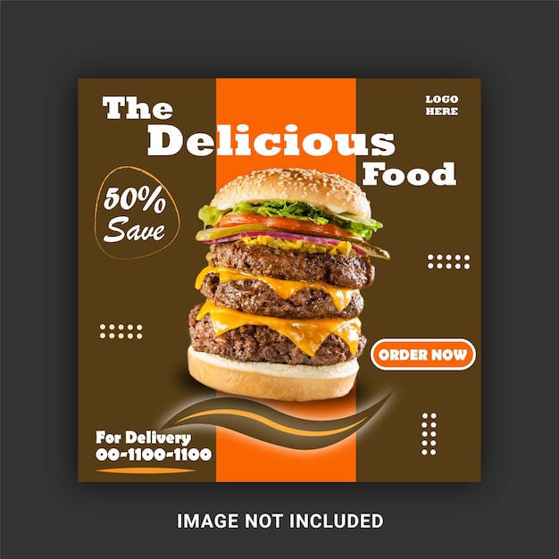 Vector voedselposter en instagram-bannerpostontwerp