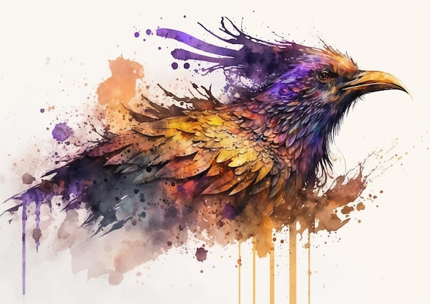 Voeg een vurig tintje toe aan uw collectie met Phoenix Watercolour Vector Design