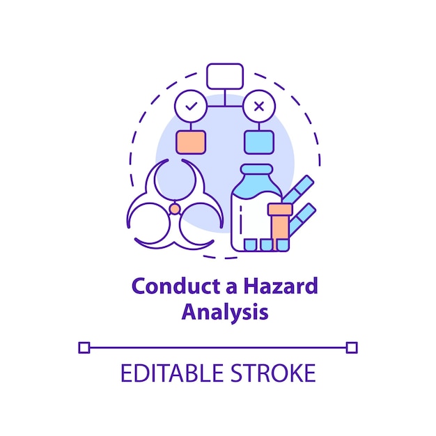 Vector voer gevarenanalyse concept icoon uit