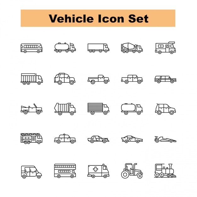 Vector voertuig icon set vector