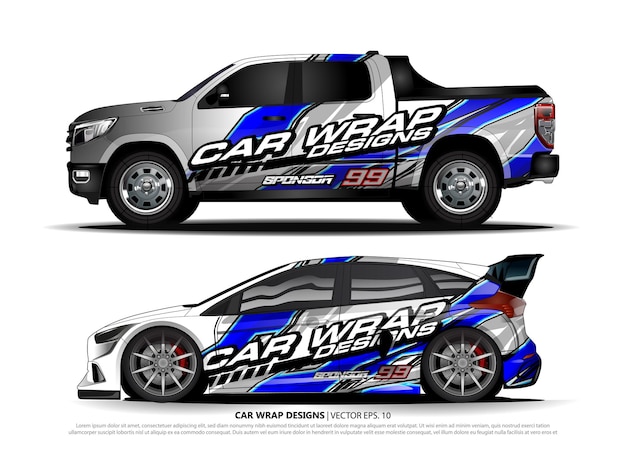 Voertuig sticker concept voor racewagen