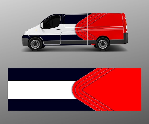 Vector voertuig sticker wrap ontwerp vracht van vector grafische abstracte golf achtergrond ontwerpen voor reclame bedrijf branding