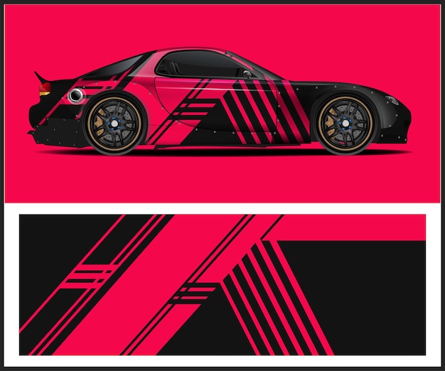 voertuig wrap grafische kit vector voor raceauto