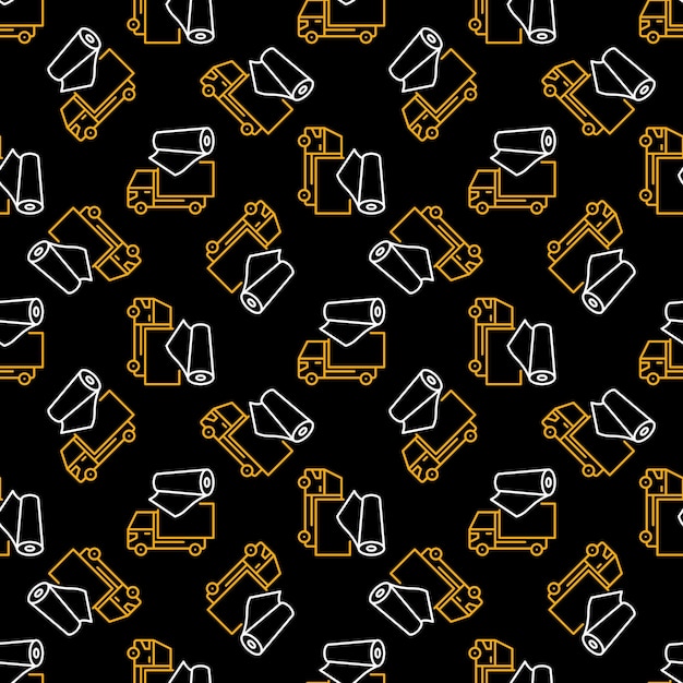 Voertuig Wrapping vector Film met Yellow Truck concept naadloos patroon