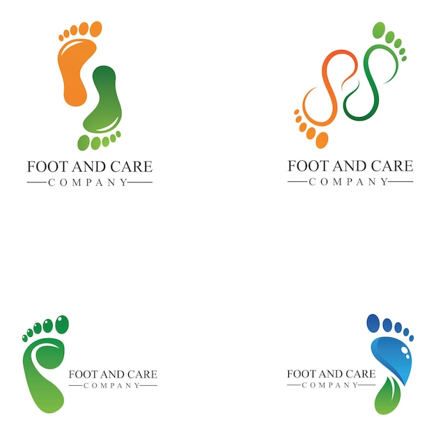 Voet- en zorgpictogram logo sjabloon Voet- en enkelgezondheidszorg