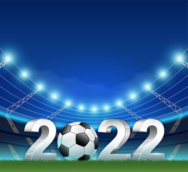 Voetbal 2022 3D-sjabloon voor spandoek voor sportvoetbal