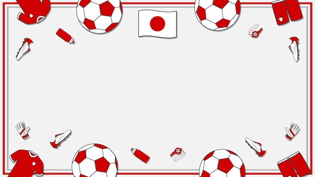 Voetbal Achtergrond Ontwerpsjabloon Voetbal Cartoon Vector Illustratie Kampioenschap In Japan