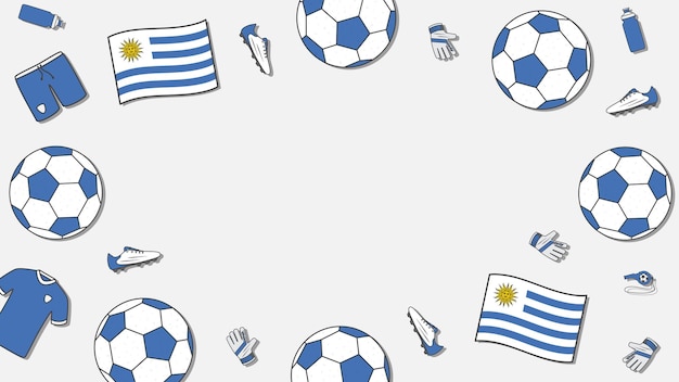 Voetbal Achtergrond Ontwerpsjabloon Voetbal Cartoon Vector Illustratie Toernooi In Uruguay