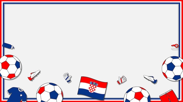 Voetbal achtergrond ontwerpsjabloon voetbal cartoon vectorillustratie voetbal in kroatië