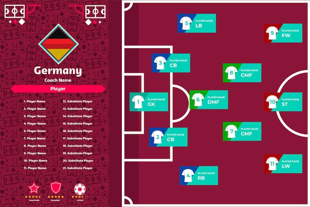 Voetbal achtergrond team info grafieken en manager