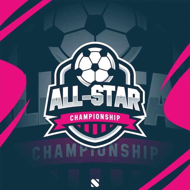 Voetbal all stars championship modern logo concept