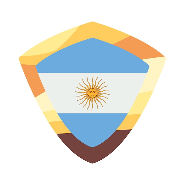 Vector voetbal argentijnse vlag schild