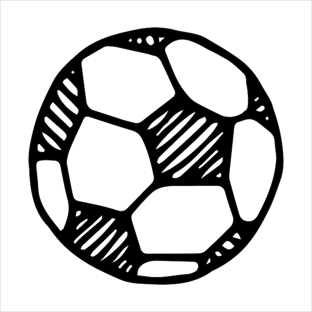 Voetbal bal doodle stijl vectorillustratie geïsoleerd op wit