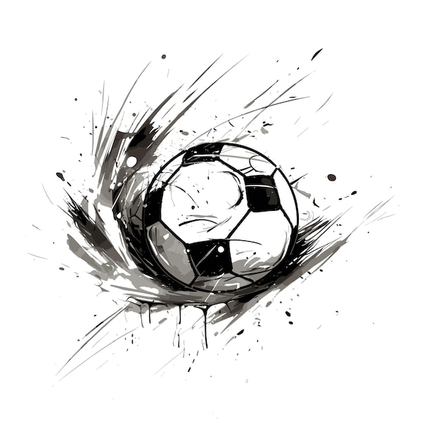 Voetbal bal met spatten Voetbal icoon vector