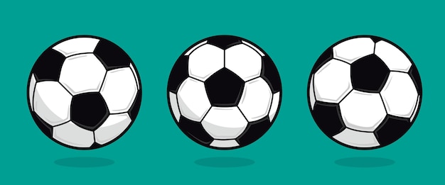 Voetbal Bal Voetbal Platte Illustraties