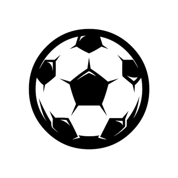 Voetbal bal voetbal zwart-wit silhouet vector