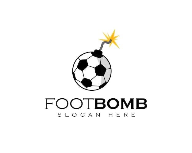 Voetbal bom logo ontwerp