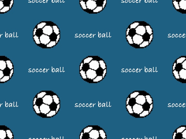 Vector voetbal cartoon karakter naadloze patroon op blauwe achtergrond pixel stijl