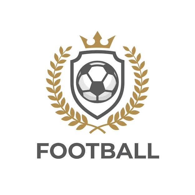 Voetbal crest kroon vector logo sjabloon