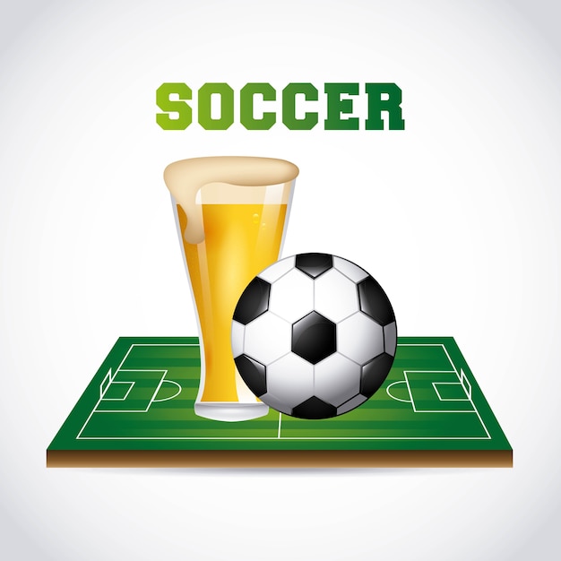 Vector voetbal en bier ontwerp