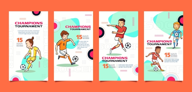 Voetbal instagram verhalen set