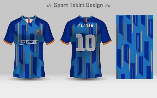 Voetbal jersey geometrische patroon mockup sjabloon sport tshirt design