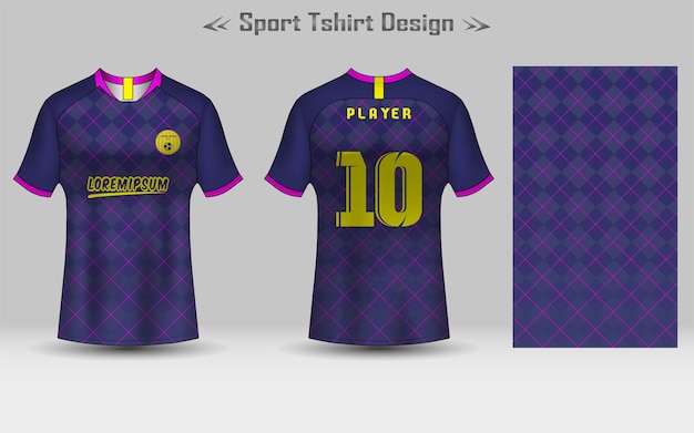 Voetbal jersey geometrische patroon mockup sjabloon sport tshirt design