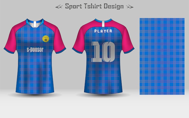 Voetbal jersey geometrische patroon mockup sjabloon sport tshirt design