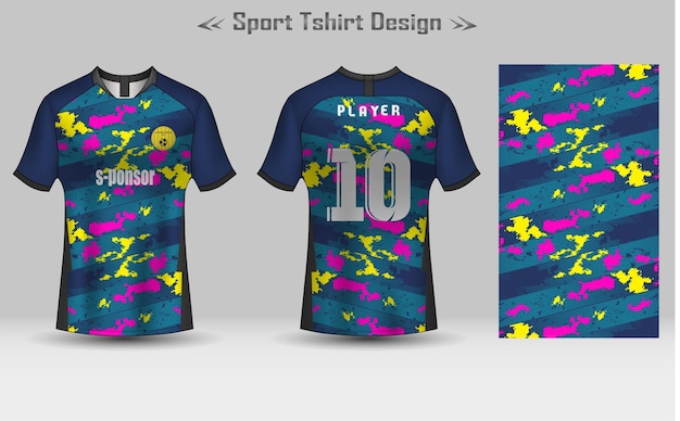 Voetbal Jersey geometrische patroon Mockup sjabloon Sport Tshirt Design
