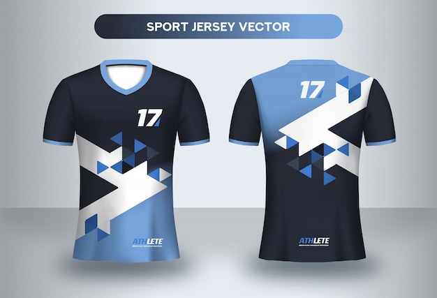 Voetbal Jersey ontwerpsjabloon. Corporate Design, voetbalclub uniform T-shirt voor- en achteraanzicht.