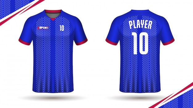 Voetbal jersey sjabloon sport t-shirt ontwerp