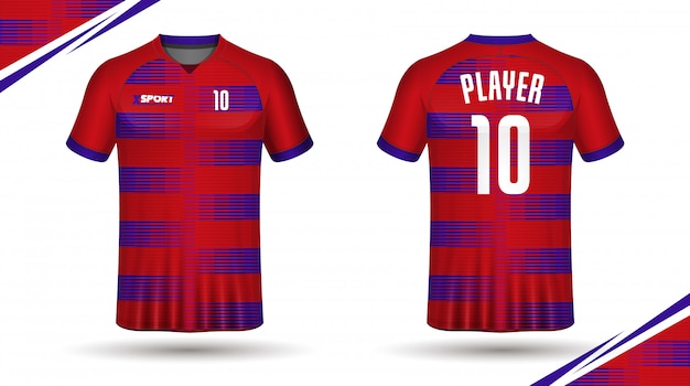 Voetbal jersey sjabloon sport t-shirt ontwerp