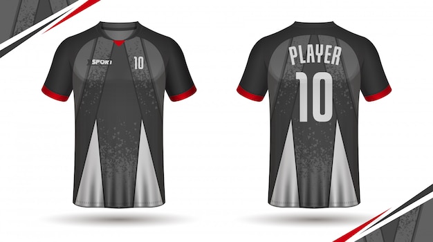 Voetbal jersey sjabloon sport t-shirt ontwerp