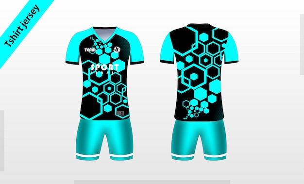 Voetbal jersey sjabloon sport t-shirt ontwerp