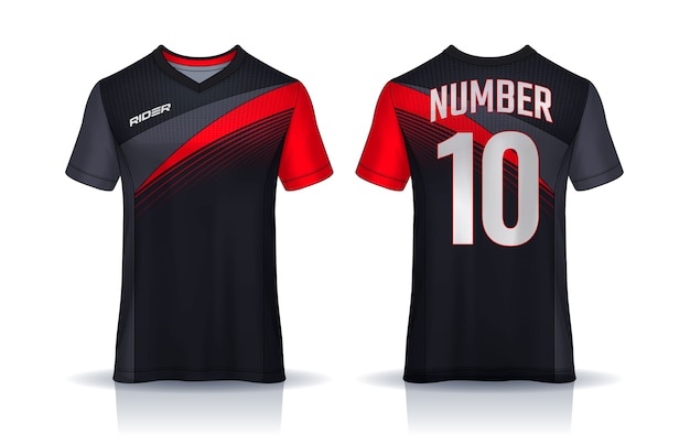 Voetbal jersey t-shirt ontwerp