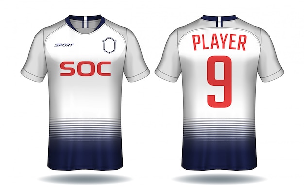 Voetbal jersey template.sport t-shirt design.