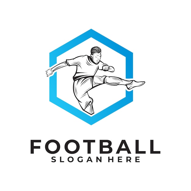 Voetbal logo vector ontwerp silhouet