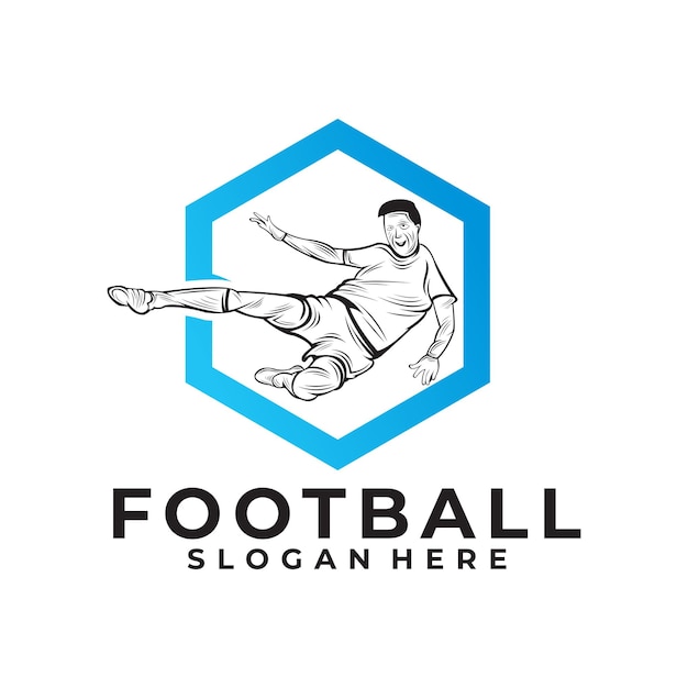 Voetbal logo vector ontwerp silhouet