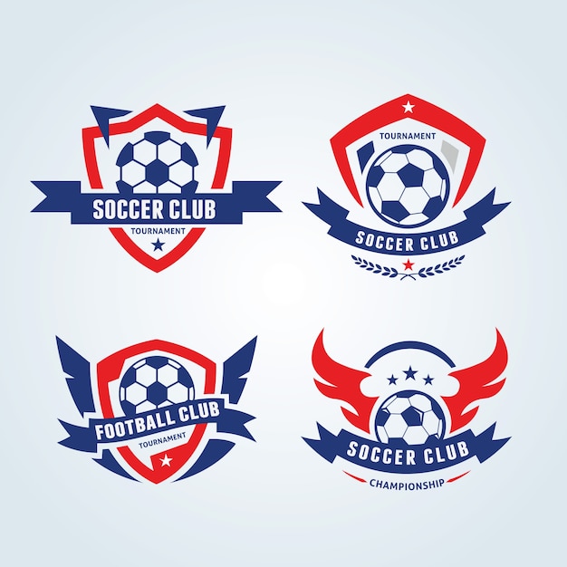 Voetbal logo, voetbal logo, sport team logo, vectortemplate