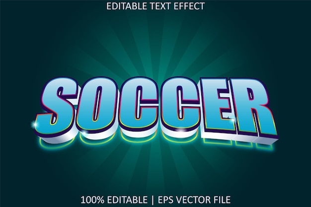 Voetbal met bewerkbaar teksteffect in moderne stijl