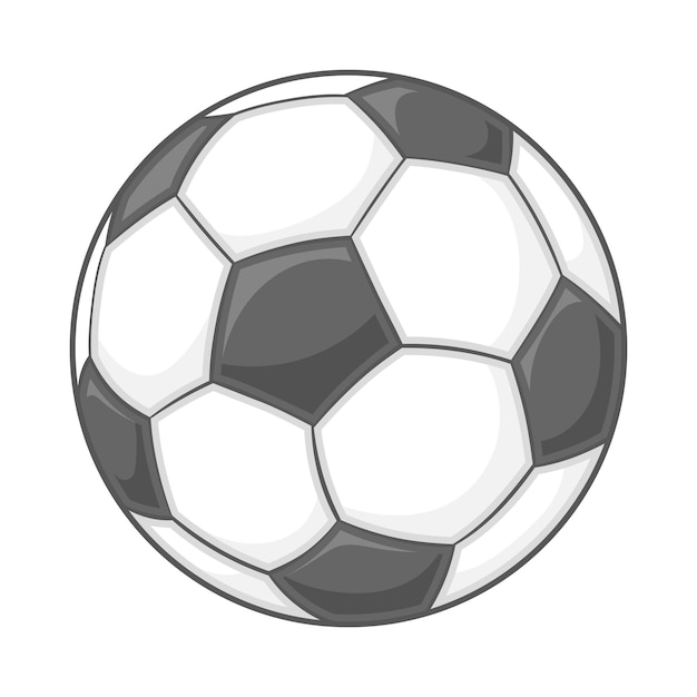 Vector voetbal pictogram in cartoon stijl geïsoleerd op een witte achtergrond sport symbool
