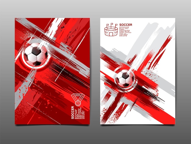 Vector voetbal sjabloonontwerp voetbalbanner sport lay-outontwerp sketch tekening vector abstract