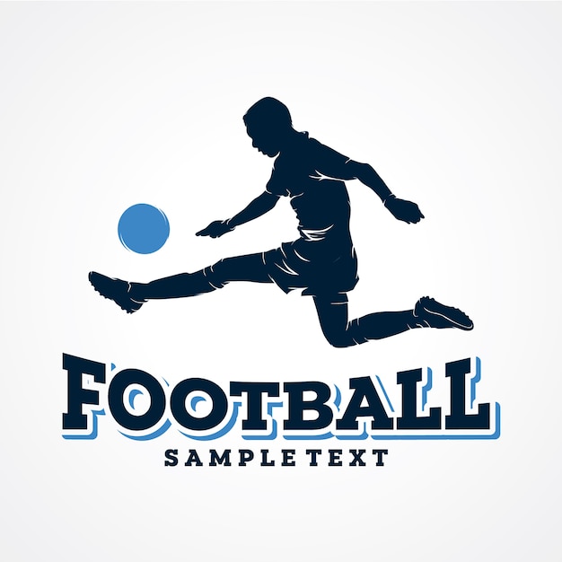 Voetbal speler Logo Vector Premium Vector